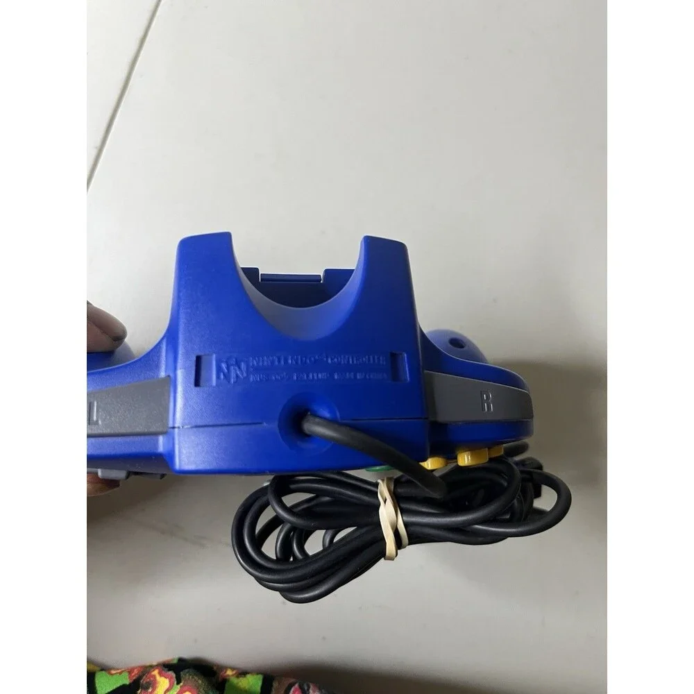 Nintendo 64 Controller N64 Wired OEM Authentic Joystick NUS-005 Blue - Tested